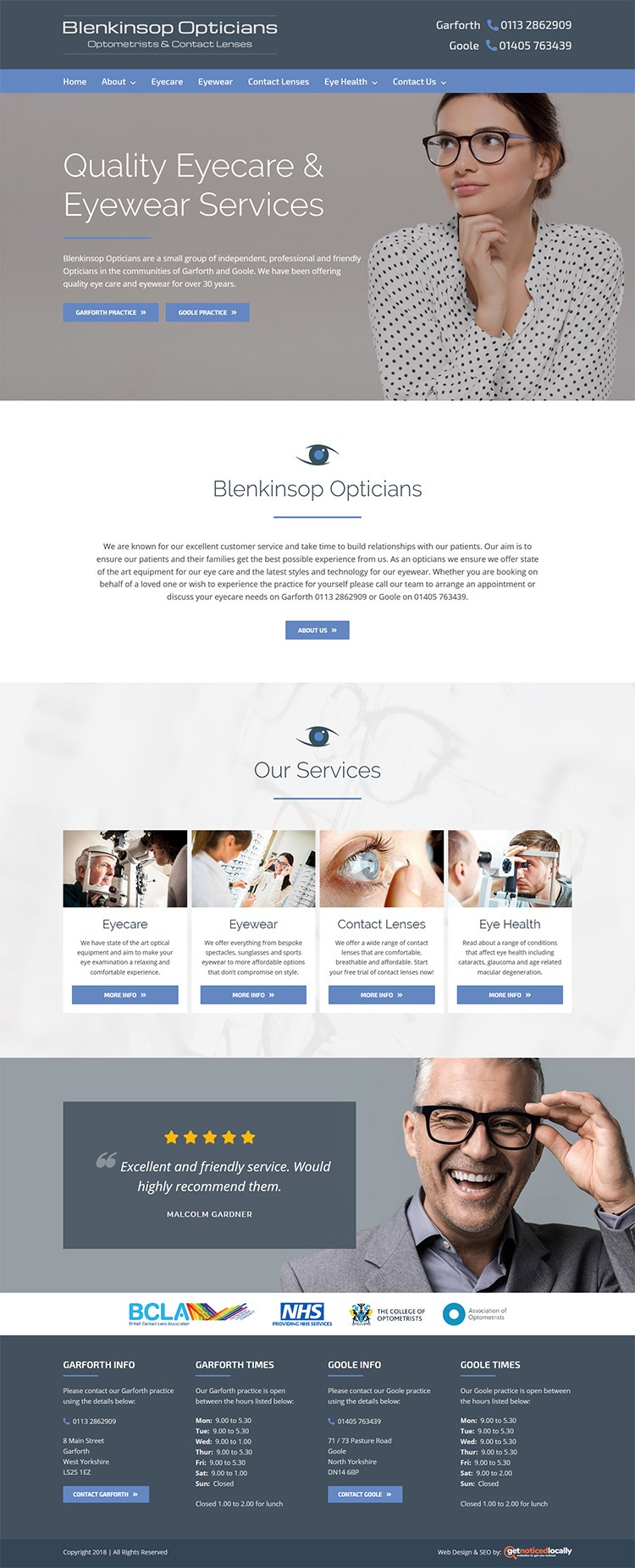 Blenkinstop Opticians Website