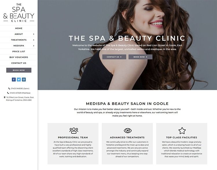 The Spa & Beauty Clinic Website Design | Web Design Project